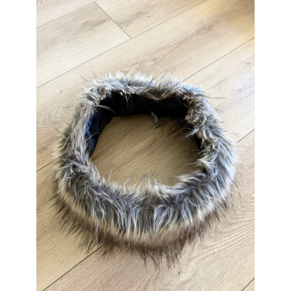BP Nordstrom Womens Grey Brown Faux Fur Infinity Scarf Snood One Size O/S